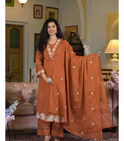embroidred three piece